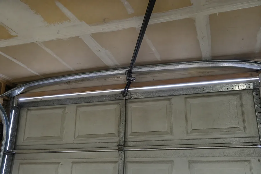 Reinforcement strut across the top panel of a double garage door in Grand Junction, CO